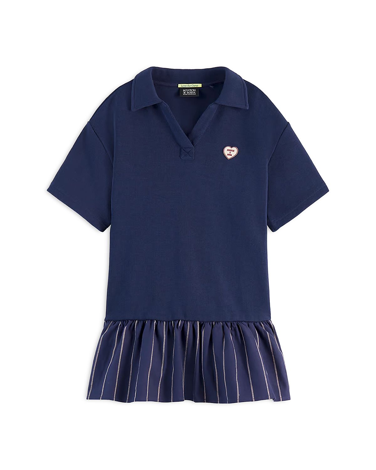 Scotch & Soda Girls' Polo Ruffled Sweatshirt Dress - Little Kid