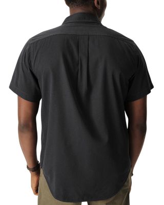   Draped Regular Fit Short Sleeve Twill Shirt