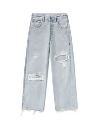 Ayla High Rise Raw Hem Crop Jeans in Vaquero