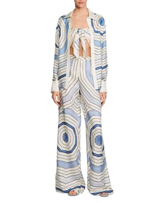 Sandro Spiral Motif Wide Leg Trousers