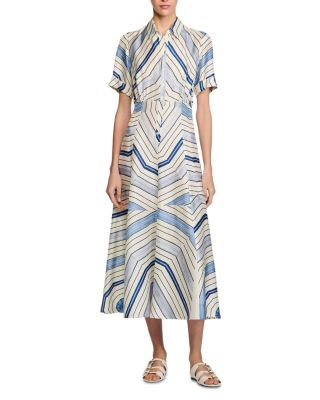 Sandro - Spiral Motif Silk Midi Dress