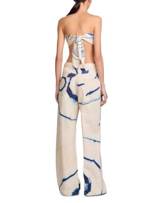 Wide Leg Striped Jeans in Ecru