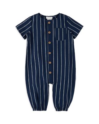 FIRSTS by petit lem - Boys' Striped Cross Hatch Coverall - Baby