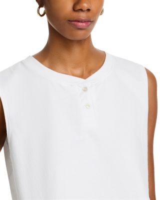 Margo Sleeveless Cropped Henley Top
