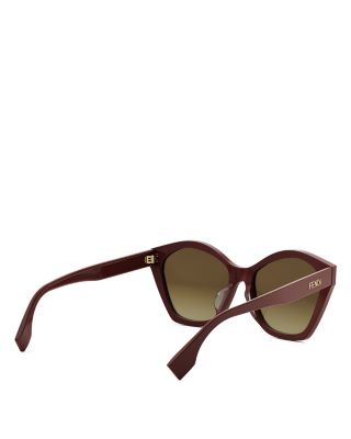 Lettering Red Geometric Sunglasses, 56mm