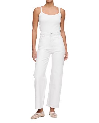Karmine High Rise Refined Wide Leg Jeans in White
