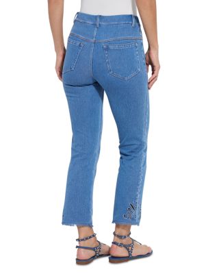 Yori Eyelet Straight Denim Leggings