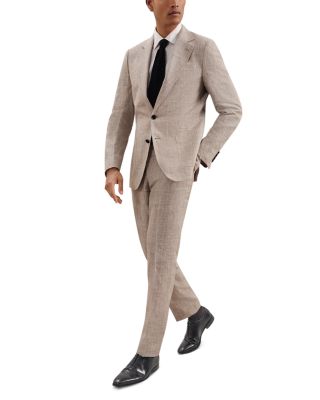 Ashton Linen Check Regular Fit Suit Pants