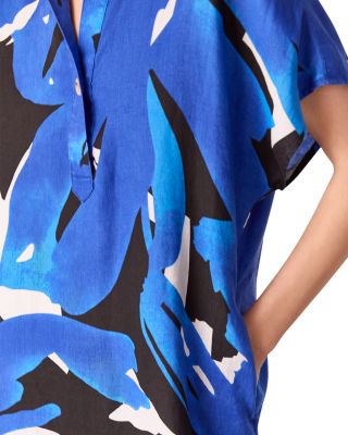 Abstract Blooms Linen Dress