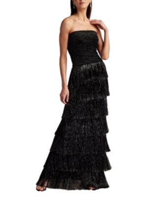 Shania Sequin Velvet Fringe Gown
