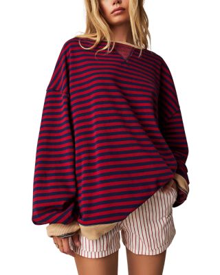 Free People - Cotton Striped Long Sleeve Tee