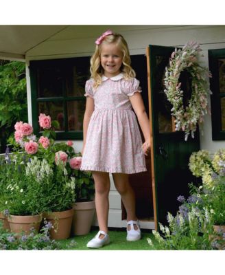 Girls' Scalloped Collar Floral Dress - Little Kid, Big Kid