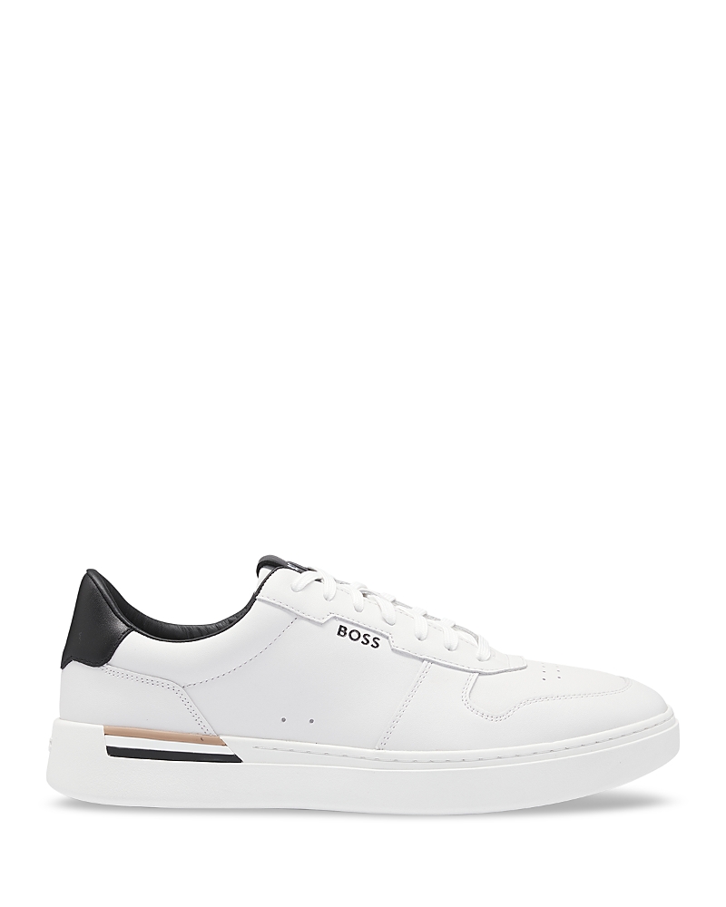 Hugo Boss Leather Trainers With Signature-stripe Details