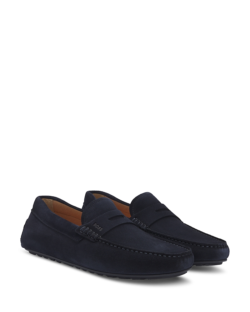 Hugo Boss Men's Noel Slip On Penny Loafer Moccasins In Dark Blue