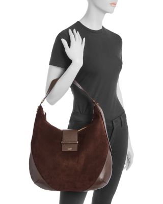 Bar Hobo Suede & Leather Shoulder Bag