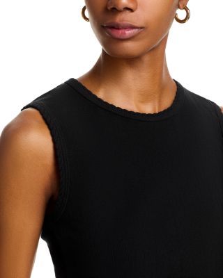 Pointelle Sleeveless Crewneck Top
