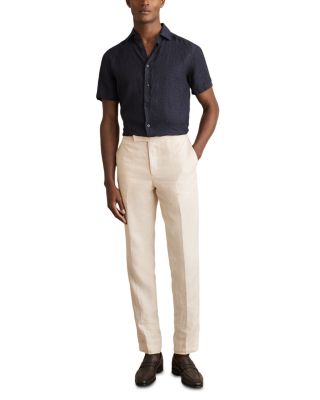 Holiday Slim Fit Short Sleeve Linen Shirt