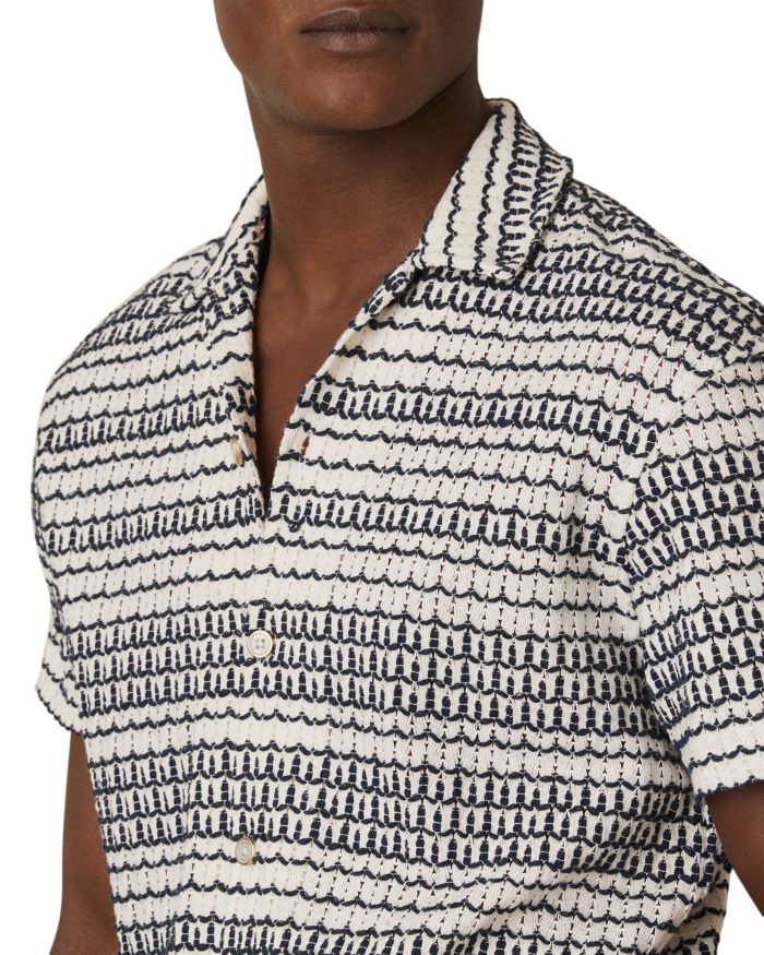 Chez Short Sleeve Embroidered Crochet Cuban Shirt