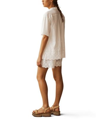 CRU Lace Cut-Out Short Sleeve Shirt