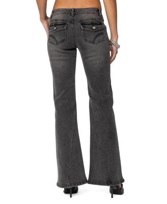 Colton Boot Cut Low Rise Jeans in Black Wash