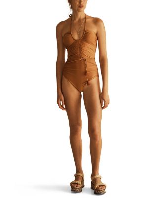 CAMMELLO Belted Keyhole One Piece