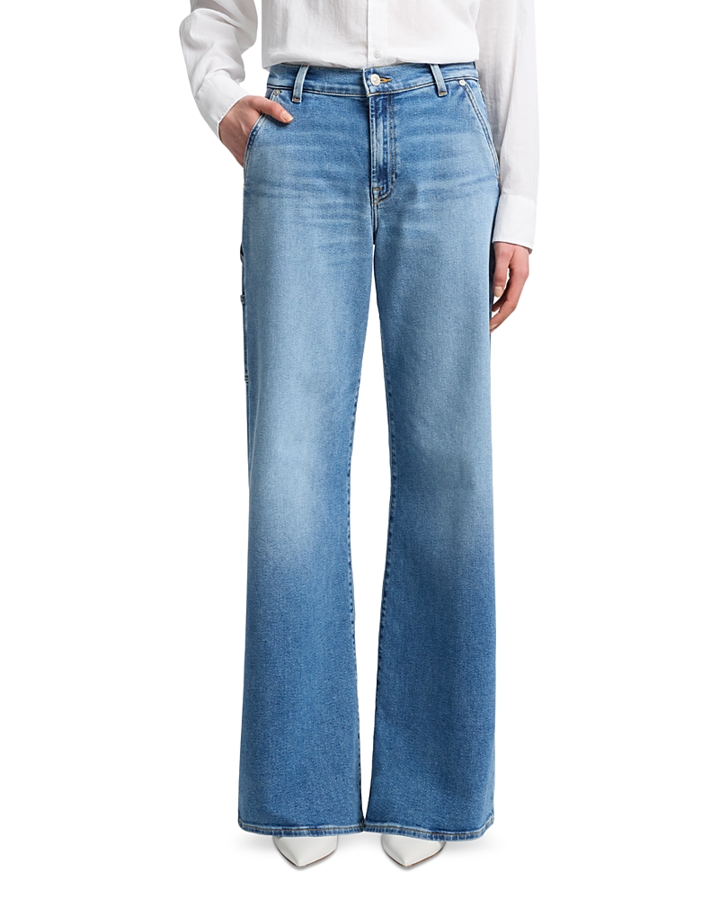 7 For All Mankind Lotta High Rise Wide Leg Jeans In Fancy In Multi