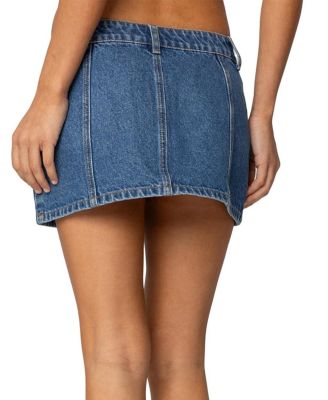 Heart Pocket Denim Mini Skirt