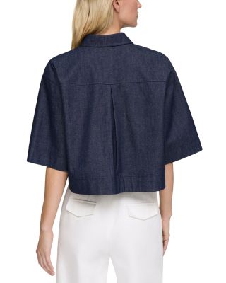 Button Front Cropped Top