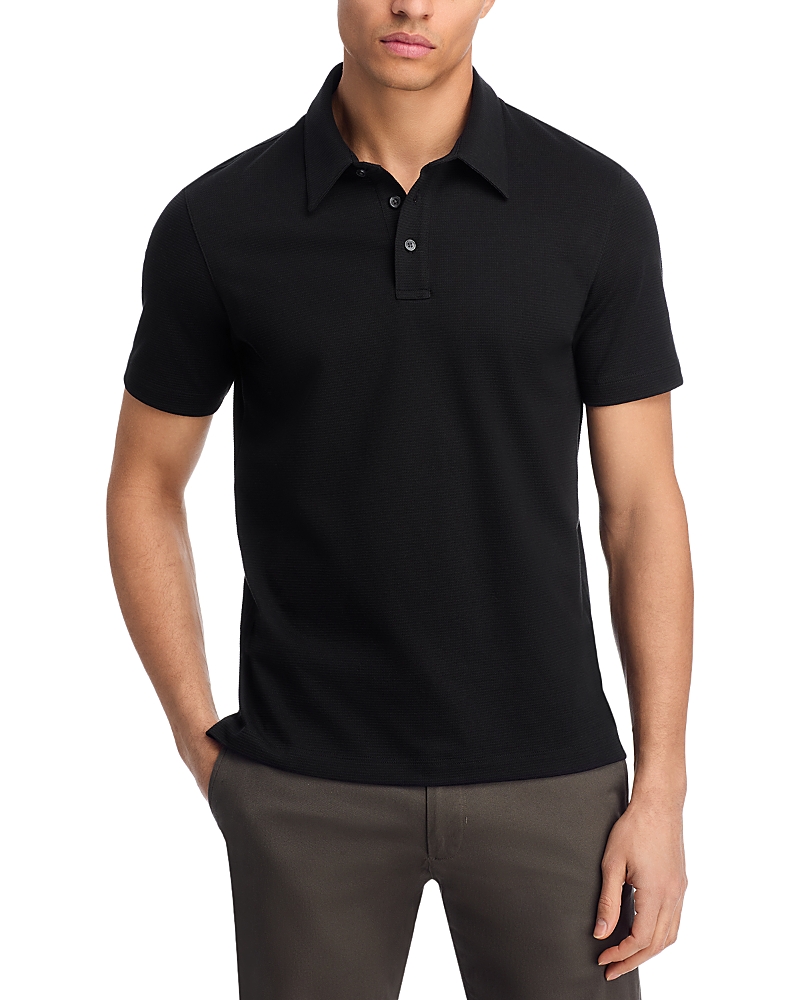 Theory Buttoned Short-sleeved Polo Shirt In Black