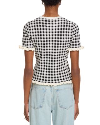 Saige Gingham Knit Top