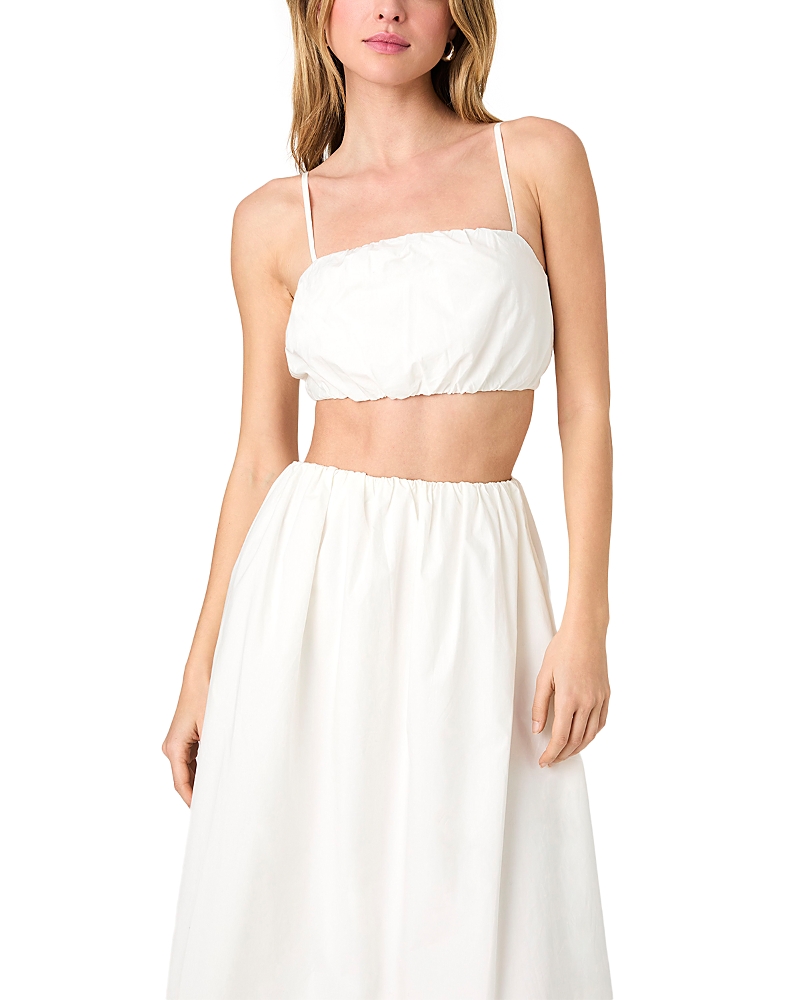 French Connection Nomi Cotton Crop Top In Summer White