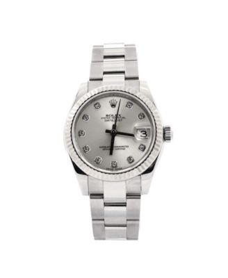 Pre-Owned Rolex - Oyster Perpetual Datejust Automatic Watch in Stainless Steel and White Gold with Diamond Markers 31mm