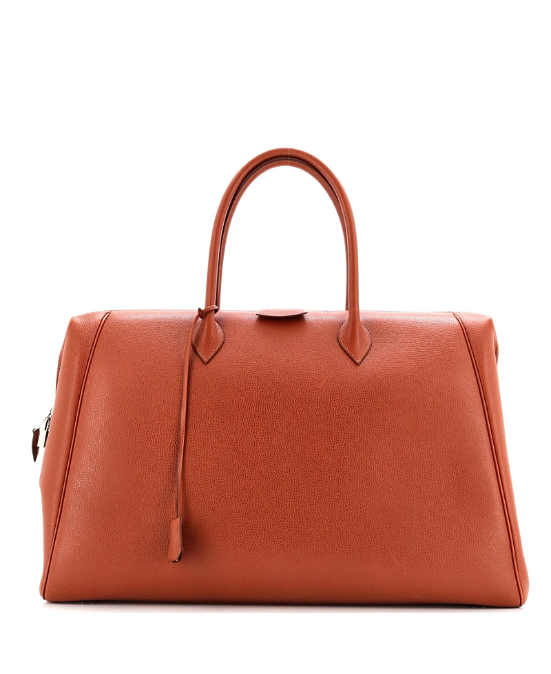 Pre-owned Pre-owned Hermes Hermes 50 Paris Bombay Satchel Vache Liegee In Brown