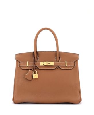 Pre-Owned HERMÈS - Birkin 30 Handbag Brown Clemence with Gold Hardware