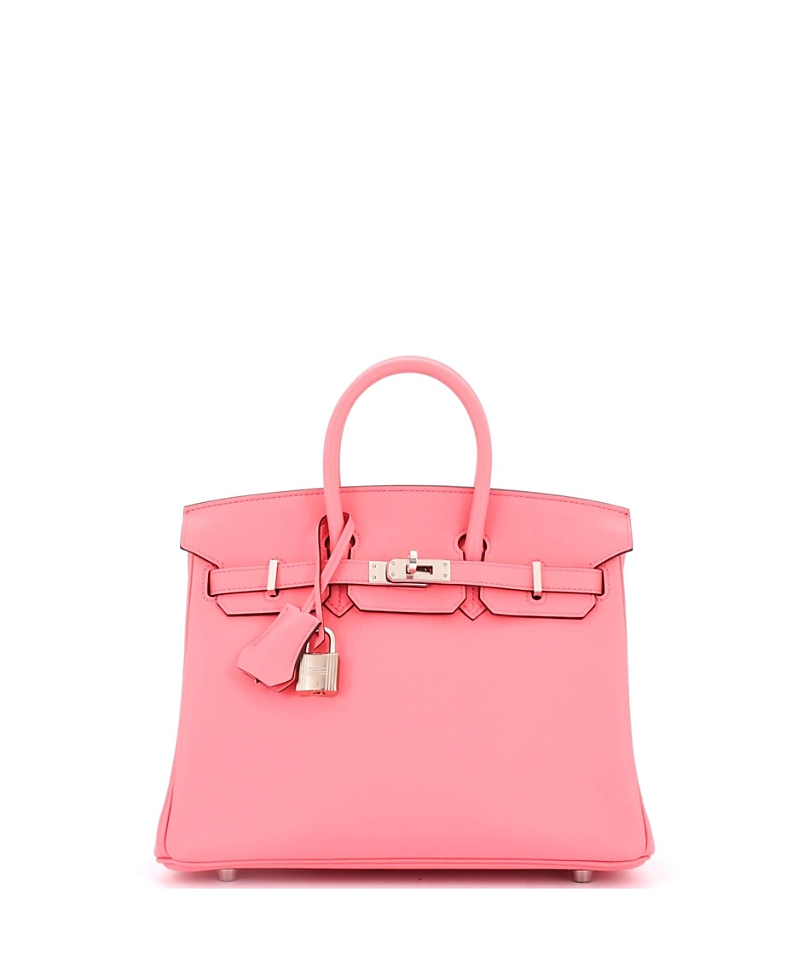 Pre-owned Pre-owned Hermes Hermes Birkin 25 Handbag Pink Swift With Palladium Hardware In Rose D'ete