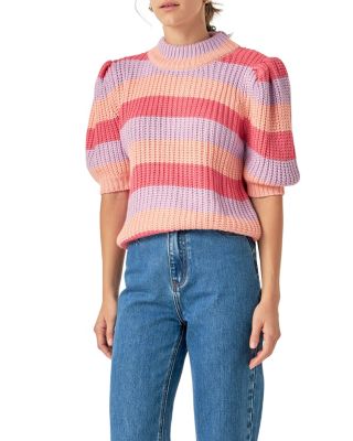Women's Stripe Mockneck Sweater
