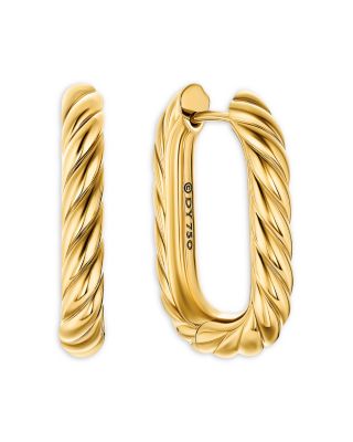 DY Madison&reg; Cable Hoop Earrings in 18K Yellow Gold, 24.3mm