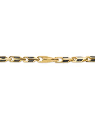 Streamline&reg; Faceted Chain Necklace in 18K Yellow Gold with Forged Carbon, 4.3mm