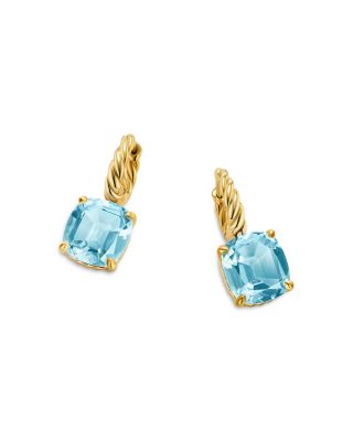 Marbella Drop Earrings in 18K Yellow Gold with Gemstone, 25mm