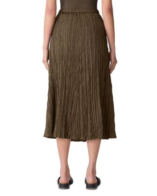 Crushed Silk Flared Skirt 