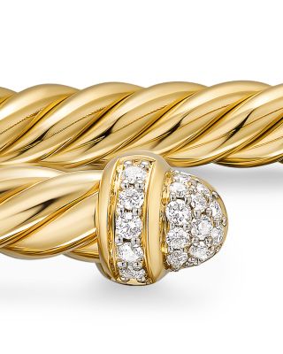 Cablespira&reg; Flex Station Bracelet in 18K Yellow Gold with Diamonds, 4mm