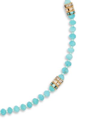 Mixed Stone Beaded Collar Necklace, 16"-19" 