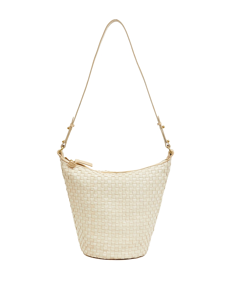 Clare V . Petite Jeanne Woven Shoulder Bag In Cream Chalk