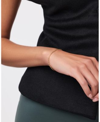 Solid Yellow Gold Anchor Chain Bracelet