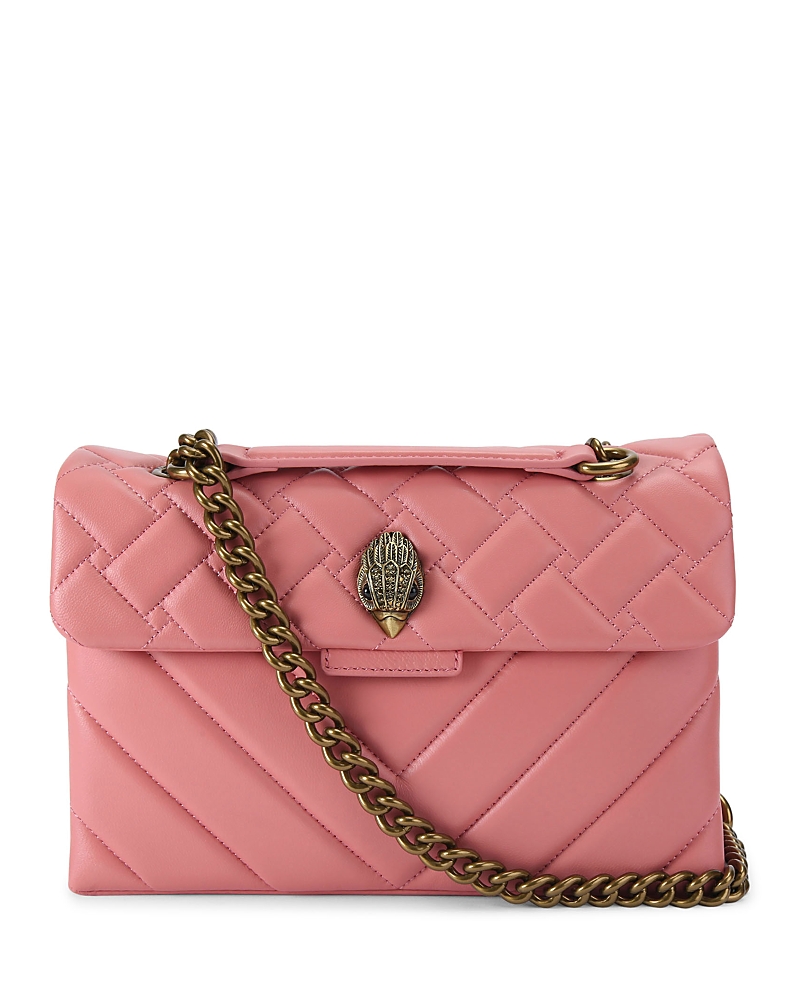 Kurt Geiger Kensington Leather Shoulder Bag In Open Pink