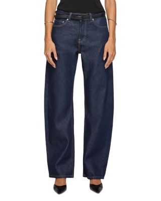 Alida High Rise Bowed Leg Jeans in Havana Night