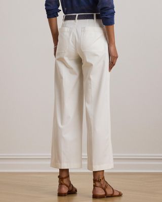 Stretch Chino Wide Leg Cropped Pants