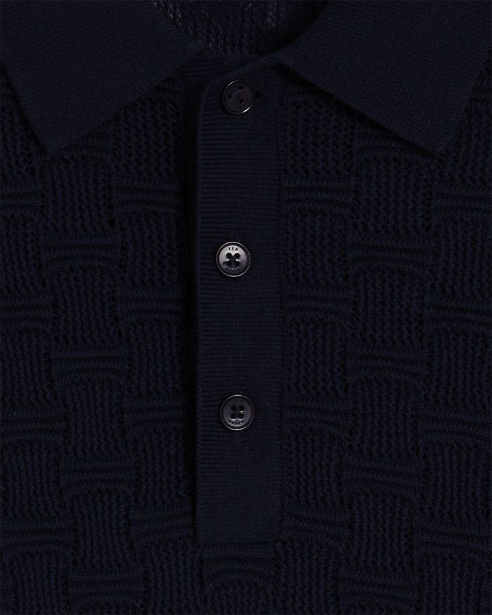 Waterby Short Sleeve Silk and Cotton Textured Polo