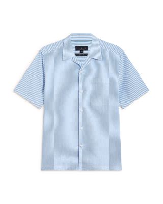 Ellyson Short Sleeve Seersucker Relaxed Fit Button Down Shirt