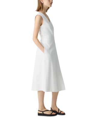 Sleeveless Linen Blend A-line Wrap Dress